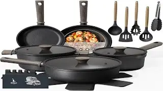 Astercook Non Stick Pots and Pans Set Healthy Non Toxic Titanium Induction Kitchen