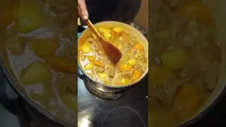 Charlie's cooking Beef Stew.