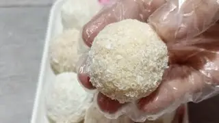 COCONUT BALLS WITH UBE AND PANDAN FILLING