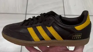 Adidas Samba OG Dark Brown Preloved Yellow Shoes