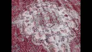 Taylan - Red & Pink Turkish Vintage Area Rug (6x9)