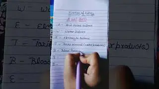 #Functions of kidney#short video