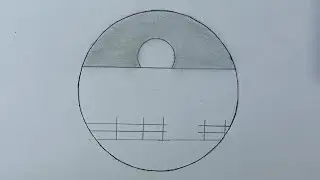 Circle drawing - scenery drawing easy - easy Drawing for kids #shorts #drawing