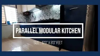 Laminate Finish Modular Kitchen, 12'0