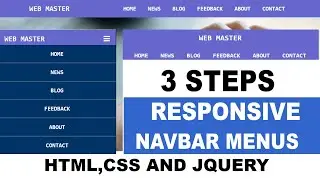 Responsive navigation Menus bar using HTM, CSS and Jquery