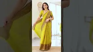 Corn Yellow Chettinad Cotton Saree with Grey Zari Border | Shop @ www.thenmozhidesigns.com