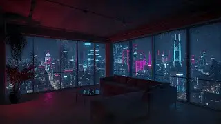 Rainy Midnight Over Tokyo Shibuya | Wide City Views & Calm Lofi Music | 4K