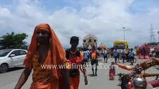 Kanwariyas walk with holy water amid DJ tractor beats