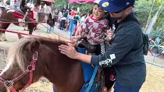 Our Toddler&rsquo;s FIRST Real Pony Ride at the Pumpkin Patch! 😍