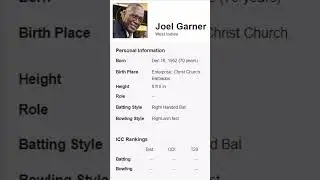 Joel Garner No. 1 in ICC I ODI all time bowling rank