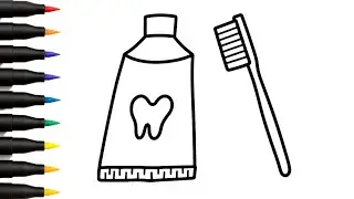 How to Draw Toothpaste and Toothbrush Step by Step | Easy Drawing Tutorial for Beginners
