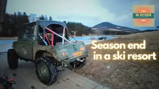 Season end in a ski resort in Austria