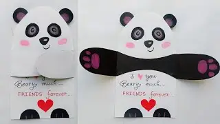 Friendship Card/Cute Panda Card for Friends/Friendship Card Making /Special Card for Friend