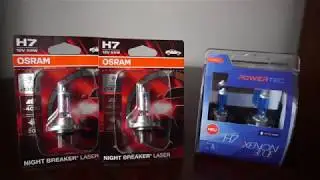 OSRAM Nightbreaker LASER 3750k vs M-TECH POWERTEC Xenon Blue 5000k