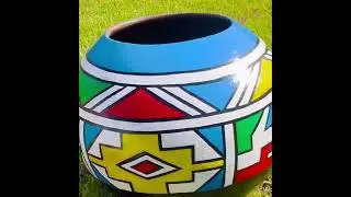 Hand-painted pot plants