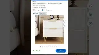 Deal $69.99 Behost White Nightstand for Bedroom,Modern 2 Drawer Nightstand with Storage