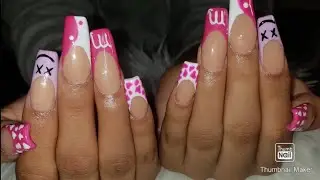 FRENCH ART NAILS| PINK NAILS| SELF TAUGHT TECH