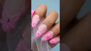 Pink French Flower 3D Nail Art #natdenail #3dnailart #naildesign