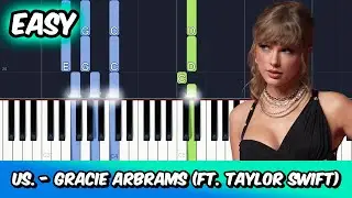 us. - Gracie Abrams (ft. Taylor Swift) - EASY Piano Tutorial