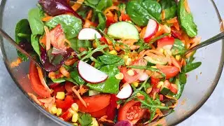 Leckerer gemischter Salat in 5 Minuten. Ich werde nie m&uuml;de, diesen Salat zu essen!