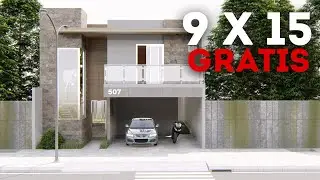 PLANO DE CASA DE 9 X 15 METROS GRATIS / HOUSE PLANS 9 X 15 METERS FREE
