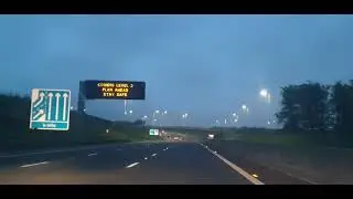 Travel Scotland at night drive on m8 motorway | Glasgow to Edinburgh uk | no music | sleep insomnia