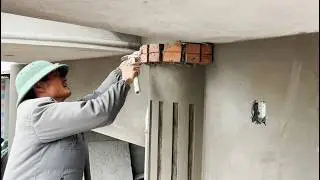 Excellent Round Column Construction Technique Of A Worker Who Receives A Salary Of 1200 Usd