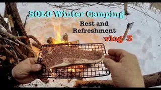 SOLO Winter Camping vlog 3 (Rest and Refreshment) Catskill Mountain Tarp camping in heavy deep snow.