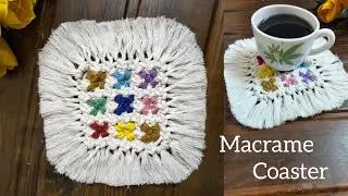 DIY Macrame Square Tea Coaster Tutorial | Step by step for beginners |Table decor |Handmade #coaster