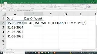 Date Value Function Excel