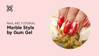 BLUESKY Nail Design Tutorial - Marble Style by Gum Gel