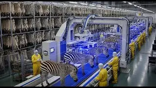 Inside the Premium Zebra Leather Production Process &ndash; Robotic Cutting, AI Inspection, UV Finishing