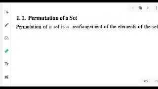 Permutation of a set
