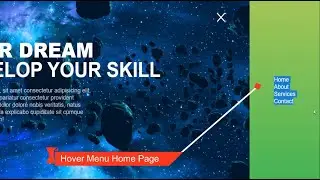 Space Hover Menu Home Page with HTML CSS And JavaScript