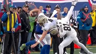 Derek Carr GOES AIRBORNE & Suffers Concussion + Hand Injury vs Giants