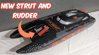 Proboat Blackjack upgraded strut and kickback rudder install