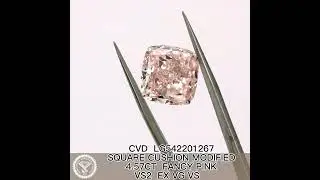 4.57ct fancy pink lab grown diamond SQ cvd man made diamond on sale