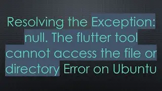 Resolving the Exception: null. The flutter tool cannot access the file or directory Error on Ubuntu
