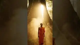 Silent Monk Journey Through the Morning Fog.