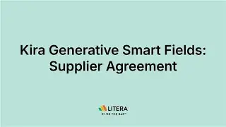 Feature Film: Kira Generative Smart Fields Supplier Agreement