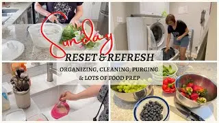 Weekend Reset | Full Productive Day, clean with me, food prep, organize and purge
