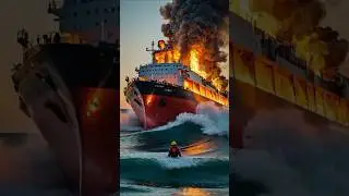 ship full of cars on fire🔥😱 #shorts