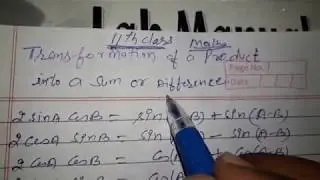 Transformation of product into Sum and Difference
