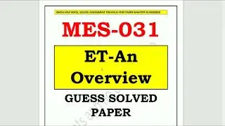 IGNOU MES 031   SOLVED GUESS PAPER 2022 | IGNOU SOLVED GUESS PAPER 2022