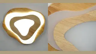 Modern LED Ceiling Light Fixture - Aeyee Wood Bright Lighting, Ultrathin Flush Mount Ceiling Light