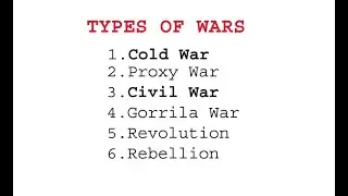 Types of Wars | Civil War | Cold War | Proxy War |Urdu/Hindi| informative videos| Mr Informative