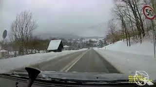 Beskid Niski. Gorlice - Wysowa Zdrój i zaskoczeni drogowcy opadami śniegu w Grudniu... 11.12.2022 🐾🐺