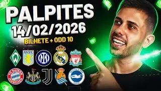 PALPITES DE FUTEBOL DO DIA 14 02 2026 + BILHETE PRONTO E M&Uacute;LTIPLA ODD ALTA