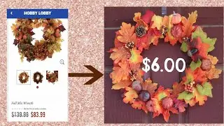 DOLLAR TREE DIY FALL WREATH |  HOBBY LOBBY DUPE | LOOK FOR LESS CHALLENGE AUGUST 2020 | EJD