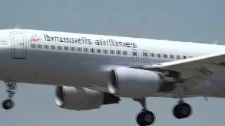 Brussels Airlines Airbus 320 OO-SNB Landing Malaga AGP.mp4